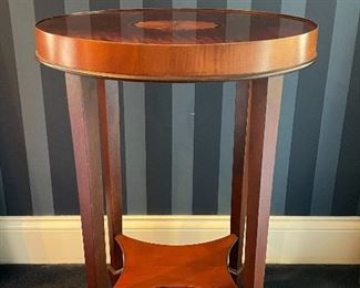 Item 13:  Hekman Furniture Inlaid Mahogany Side Table- 13.5"l x 17.5"w x 25"h: $175