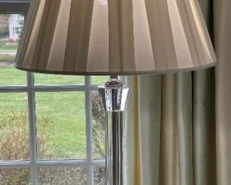 Item 38:  (2) Glass Column Table Lamps - 29": $250 for pair