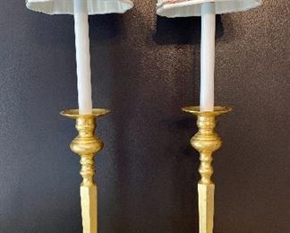 Item 63:  (2) Buffet Lamps (brass color base) - 28": $145 for pair