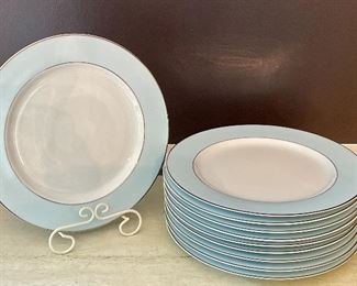 Item 66:  (10) Bernardaud Plates - Opaline - Blue Neige - 12": $180