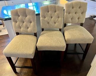 Item 123:  (3) Upholstered Bar Stools - 18.5"l x 18.5"w x 42.5"h & seat height - 24":  $125 each