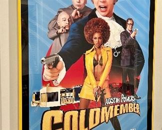 Item 152:  Framed Austin Powers Goldmember Poster - 27" x 40": $75