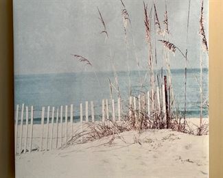 Item 180:  Stretched Canvas "Beach Scene" - 24"l x 1.5"w x 24"h:  $58