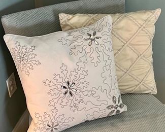 Item 181:  (2) Down Pillows (one with snowflakes): $68