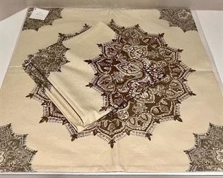 Item 191:  (2) Pottery Barn Pillow Covers (cream & brown) - 24" x 24":  $42  