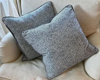Item 220:  (2) Down Pillows (spotted black & white):  $78 for pair