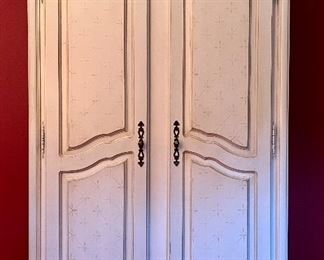 Item 206:  Domain Hand Painted Armoire with fascinating configuration - 47.5"l x 22"w x 79"h:  $595