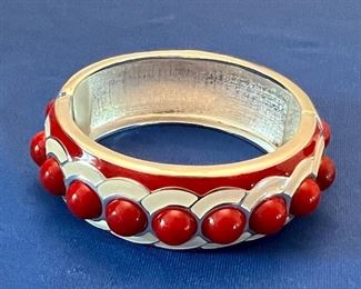 Item 272:  Red and White Cuff with Magnetic Closure: $14