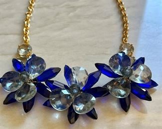 Item 319:  J. Crew Blue and White Flower Necklace: $24