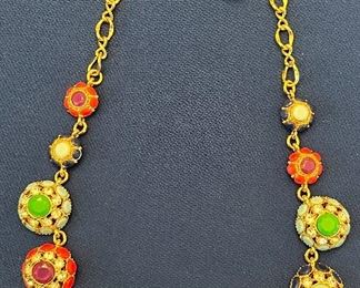 Item 321:  Kate Spade Multi Color Flower Necklace: $34