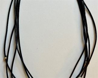 Item 336:  Leather Multi-Strand with Rhinestones: $14