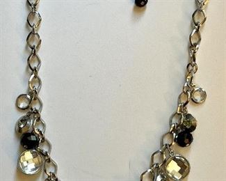 Item 347:  Fashion Necklace with Black and White Crystals: $16