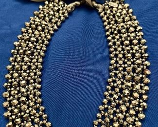 Item 364:  Tasha Beaded Collar Necklace with Ribbon: $22