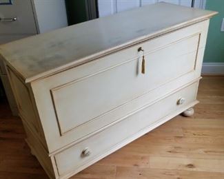 custom made cedar lined trunk w/ drawer storage