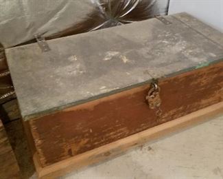 wooden tool box on wheels