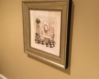 Framed picture under glass