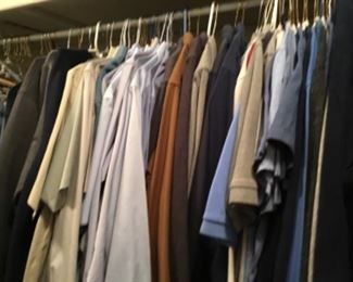 Master closet - mens clothing sizes medium & large. Name brand and designer. 
