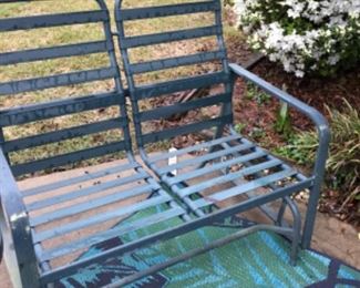 Outdoor bench - has cushions