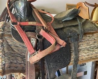 Garage - saddle & other horse related items