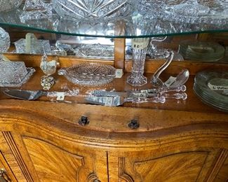 Glass items in China Cabinet in Dining room 