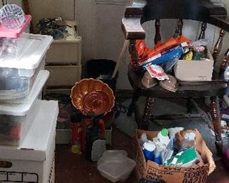 Boxes of kitchen utensils