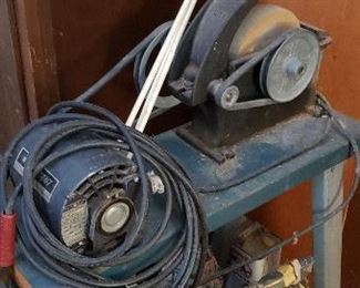 Grinder on metal base