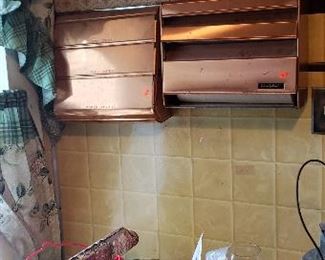 Copper finish kitchen organizers