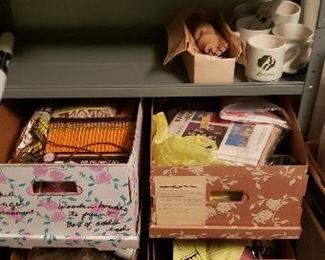Boxes of crafts, art supplies