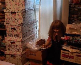 More boxes of craft supplies