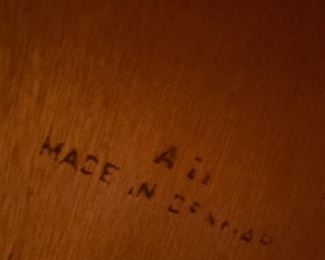 Brand under dining room table