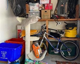 Bike, lawn supplies, Wet/Dry vac. Cat perch and more