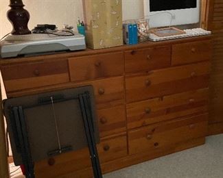 Very nice cedar chest, Apple monitor and key board