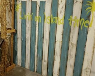 island time tiki top wall or fence.