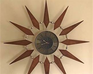 Mid Century Starburst Wall Clock 