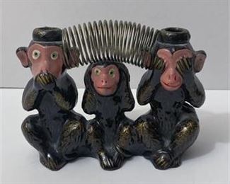 Vintage Monkeys Desk Figurine