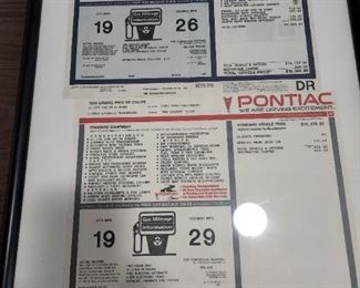 window stickers from 94 Pontiac Grand Prix