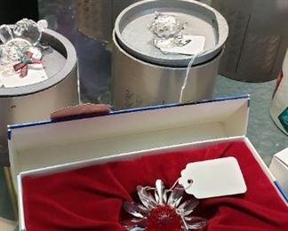 Swarovski mouse, swans, bears, flower...