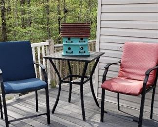 Patio set and one bird house