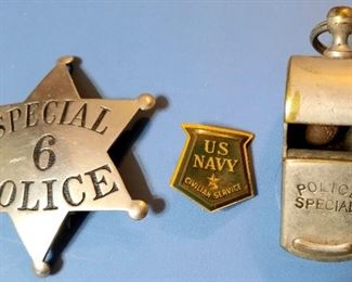 Vintage police and Navy items