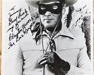 inscribed autographed 8x10 photo of Clayton Moore Lone Ranger 1914-1999 