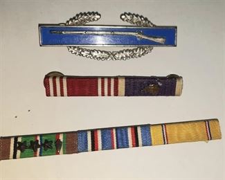 Service bars including Elgin-designed Combat badge