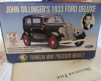 RARE Franklin Mint Model. John Dillingers 1933 Ford.