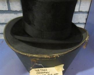Antique German (Beaver) top hat circa 1880. Hat does have the original box. Box does show wear.