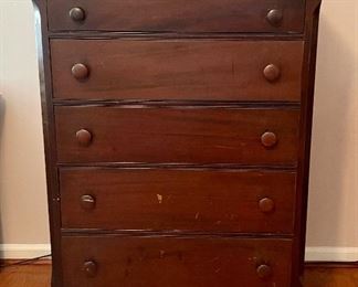 Five Drawer Antique Dresser