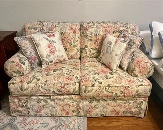 Simmons Loveseat with Floral Upholstery 