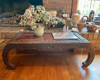 Carved Wood Chinese Coffee Table 