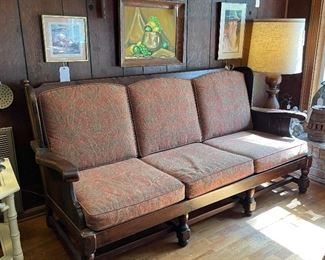 Paisley Wood Frame Sofa 