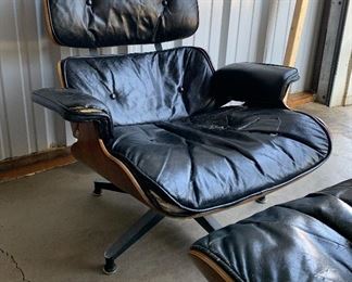 Designed by Charles Eames Herman Miller Zeeland MI Mid Century Lounge Chair with Ottoman 