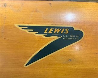  c1940s G B Lewis Co Wood/brass 72” airplane propeller 