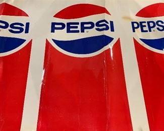 Unused 6’ PEPSI Cola soda pop thick paper Advertising sign - stored rolled with creasing